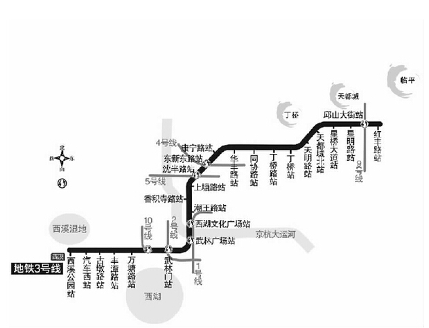 杭州地铁1号线,2号线,3号线,4号线,5号线,6号线